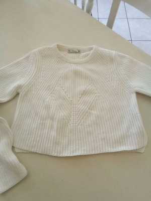 Zara cotton knitted blouse like new, white size M