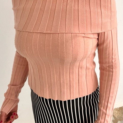 Winter off-shoulder top Zara used, pink, size M