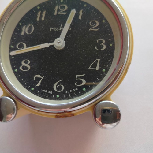 Ruhla Table Clock used, made in East Germany, with functional issues