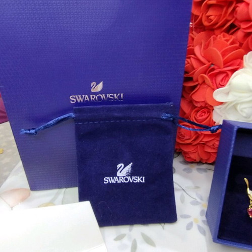 Swarovski Ice Cream No Regrets Earrings New, Gold with Crystals