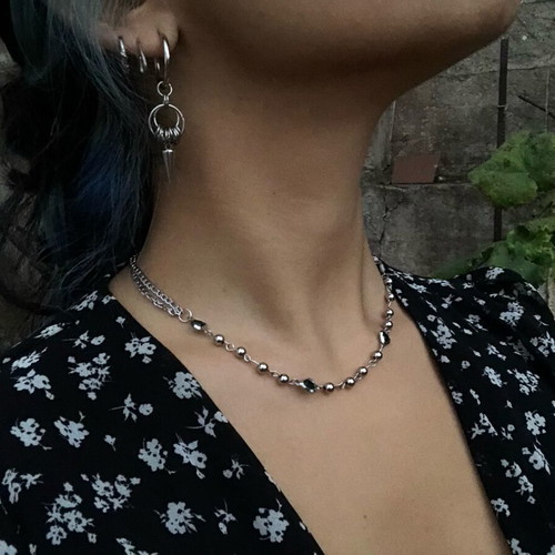 Fairy Y2k Boho Alternative Gothic Grunge Necklace new, green and silver