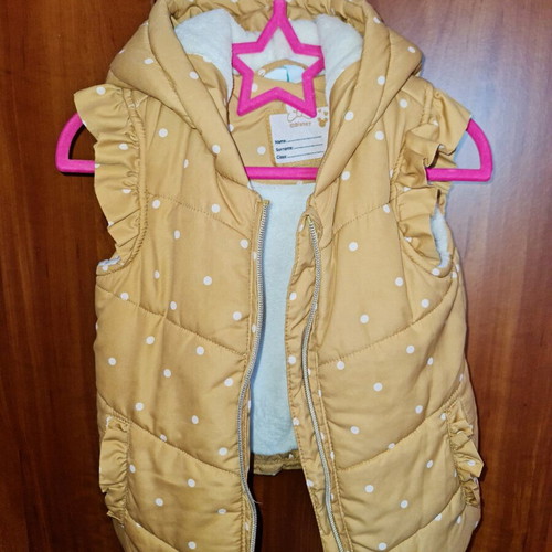 Disney sleeveless jacket 2-3 years beige polka dot like new