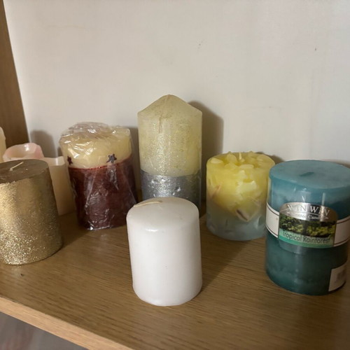 Decorative and scented candles new, set of 11 pieces