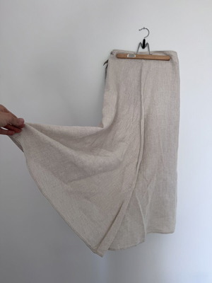 Oysho linen wrap skirt new, beige, size S