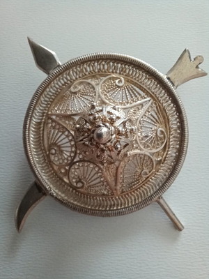 Authentic 19th Century Antique Brooch Maghreb Berber Silver Filigree