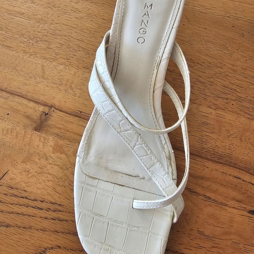 Mango mules used white croc-effect ecological leather size 38