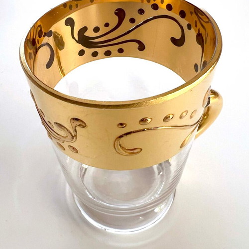 Set of 6 oriental tea cups like new with saucers and spoons