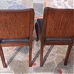  2 καρέκλες νεοκλασσικές μασίφ καρυδιά και δέρμα