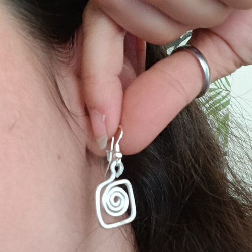 Silver Handmade Earrings from Aluminum Wire, New