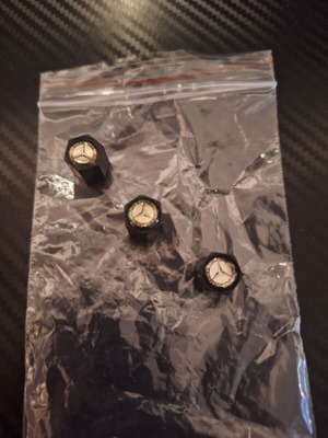 Mercedes Benz valve caps matte black set of 3 like new