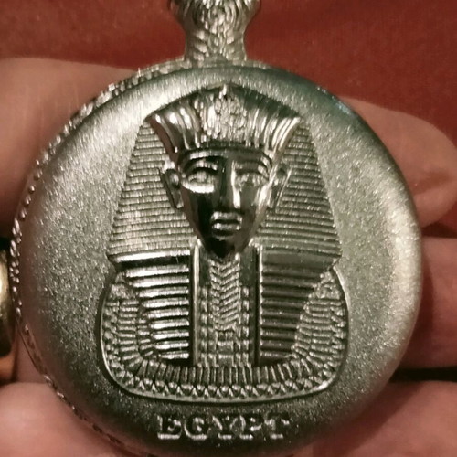 Ashraf Quartz pocket watch like new, Egypt Pharaoh theme