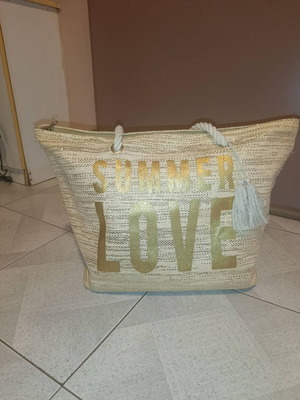 Τσάντα θαλάσσης ώμου με στάμπα Summer Love
