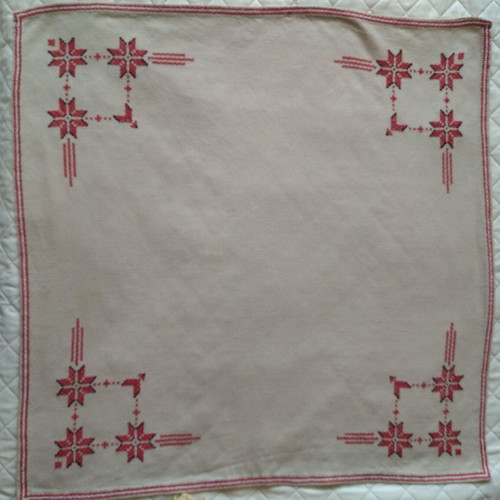 Hand embroidered tablecloth new, size 68x68 cm