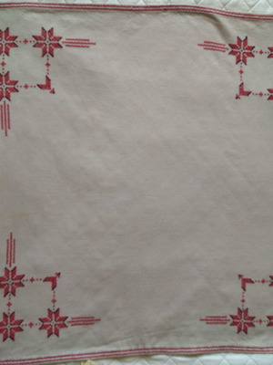 Hand embroidered tablecloth new, size 68x68 cm
