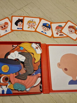 Magnetic face game used