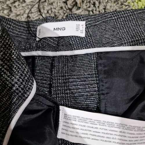 Mango tailored women trousers new, size L, dark grey-black