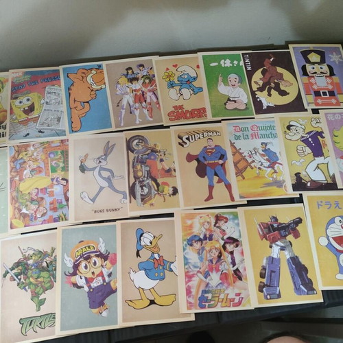 Collectible set of 32 vintage cartoon and anime postcards