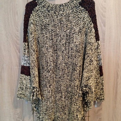 Sleeved spring cape, Italian, chenille yarn, one size