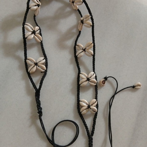 Handmade boho belt with real shells macrame style, like new
