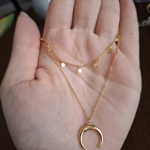 Silver 925 double necklace gold plated like new, gold color