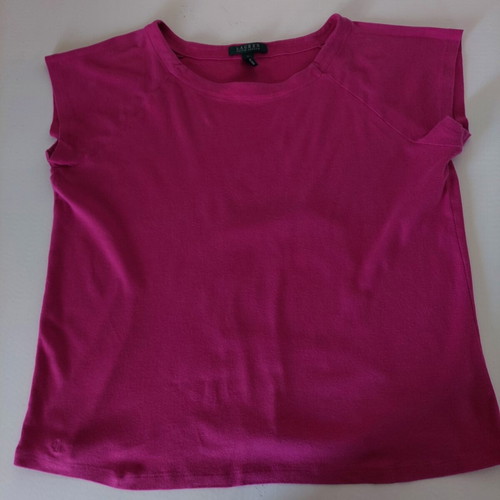 Lauren Ralph Lauren fuchsia cotton short-sleeve blouse XL like new