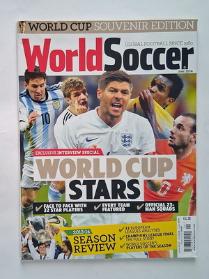 World Soccer June 2014 magazine used, World Cup special edition