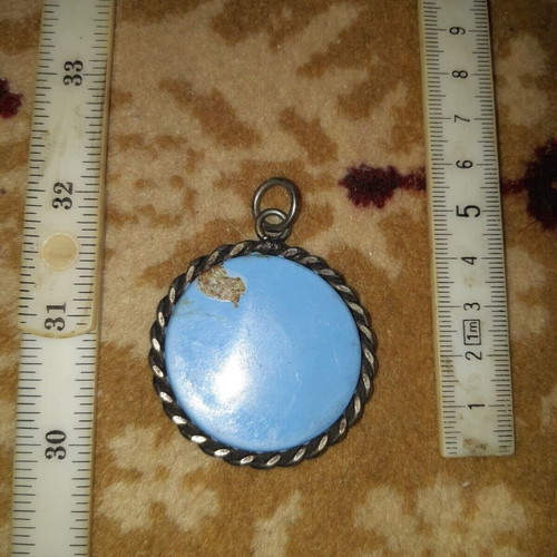 Metal hanging pendant Panagia Parthenos with baby Jesus used
