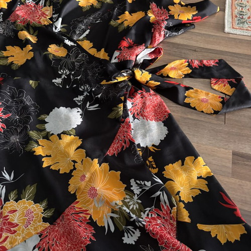 Dina wrap dress with autumn floral print, XXL