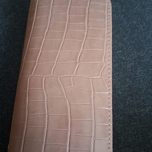 Wallet new with strap, beige, 20 cm