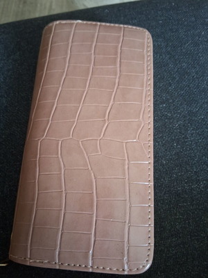 Wallet new with strap, beige, 20 cm