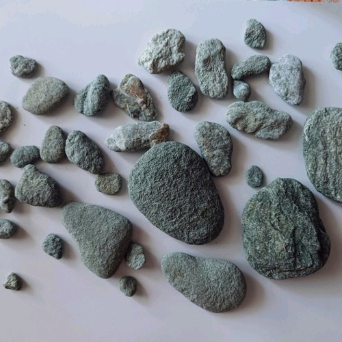 Natural green stones new from Kythnos beaches