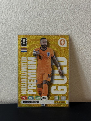 Memphis Depay Limited Edition Premium Gold Panini 2026 World Cup Card New