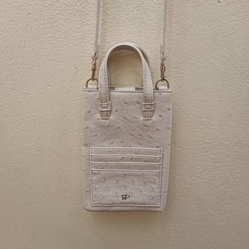 Mini crossbody bag ostrich print like new beige