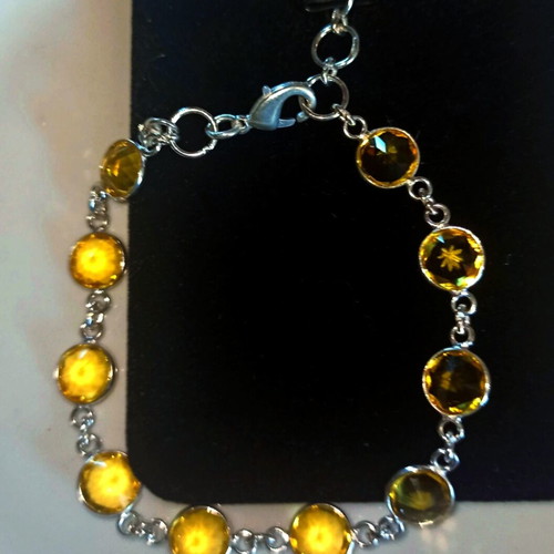 Silver 925 bracelet new with natural citrine stones 6.28g