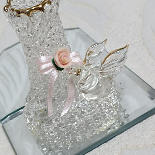 Glass decorative jar with mirror, like new