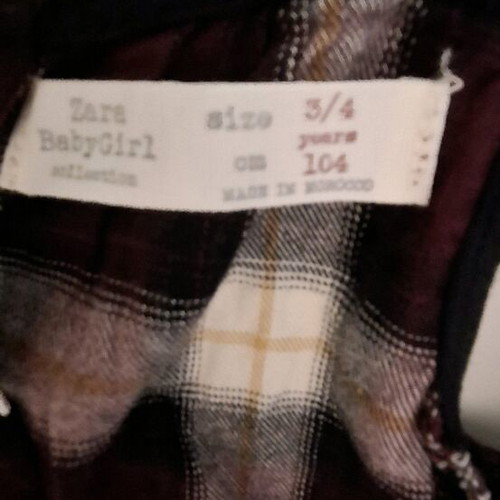 Zara winter dress plaid like new for ages 3-4
