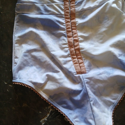 Madame Shoushou Gemini one-piece swimsuit new, size L, blue and white