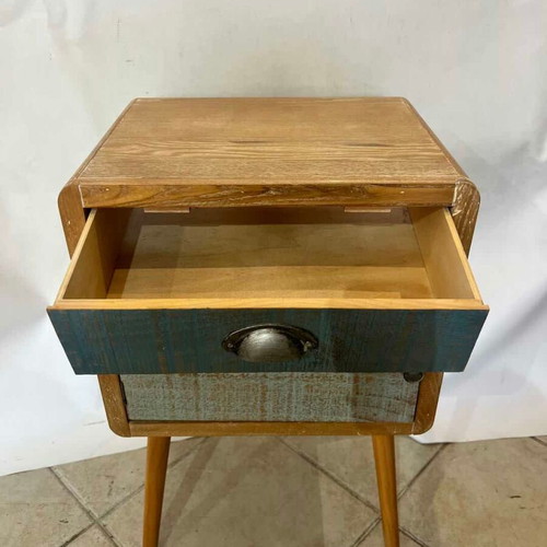 Wooden nightstand with drawer and cabinet used, 64x30x40 cm