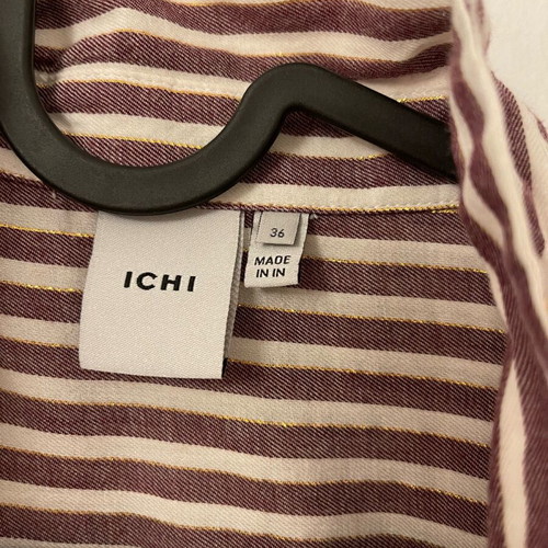 ICHI striped shirt like new with golden threads, size S