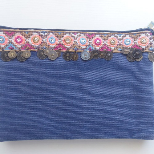 Boho crossbody bag new, blue
