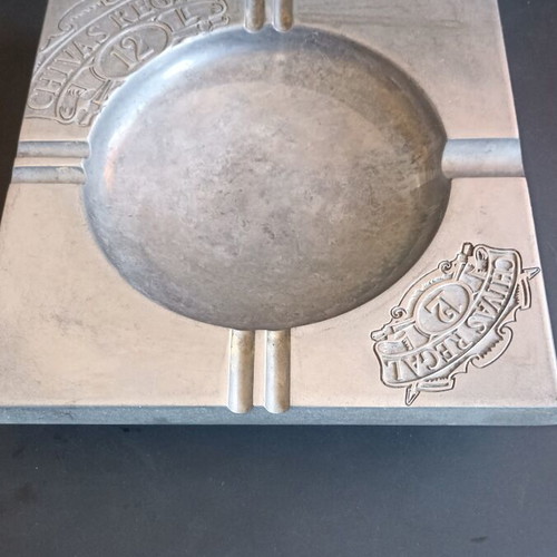 Vintage Chivas Regal 12 Metal Ashtray Cast Aluminum