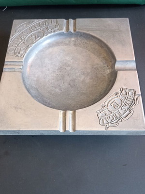 Vintage Chivas Regal 12 Metal Ashtray Cast Aluminum