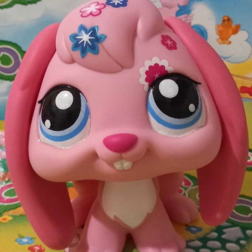 LPS Deco Rabbit Jumbo like new, authentic pink Hasbro figure