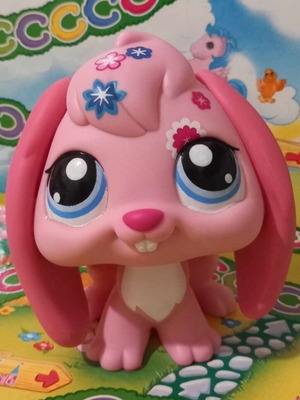 LPS Deco Rabbit Jumbo like new, authentic pink Hasbro figure