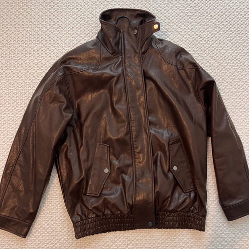 Bershka leather jacket new, brown, size XS