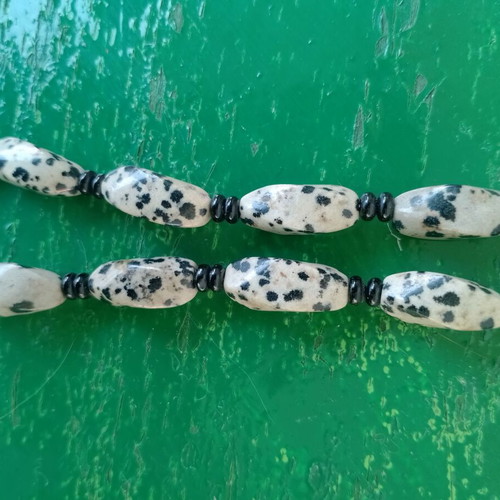 Dalmatian Jasper Handmade Necklace like new, natural stones
