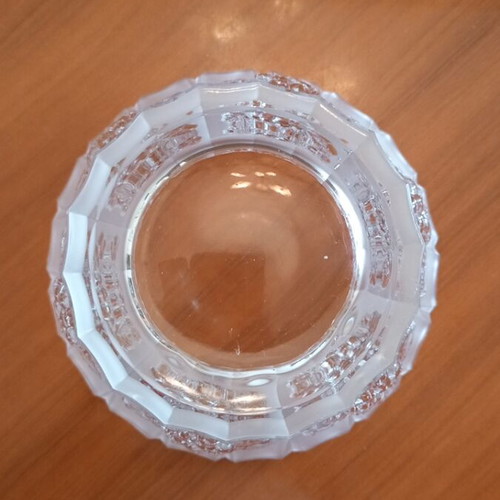 Vintage heavy crystal fruit bowl with embossed grapes