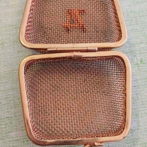 Vintage Metal Mesh Coin Purse Double with Number 74 in Like New Condition