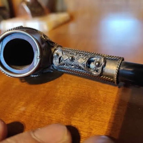 Wooden pipe used with handmade wire decoration