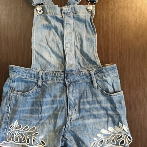 H&M denim shorts overall with embroidery, size 12-13 years